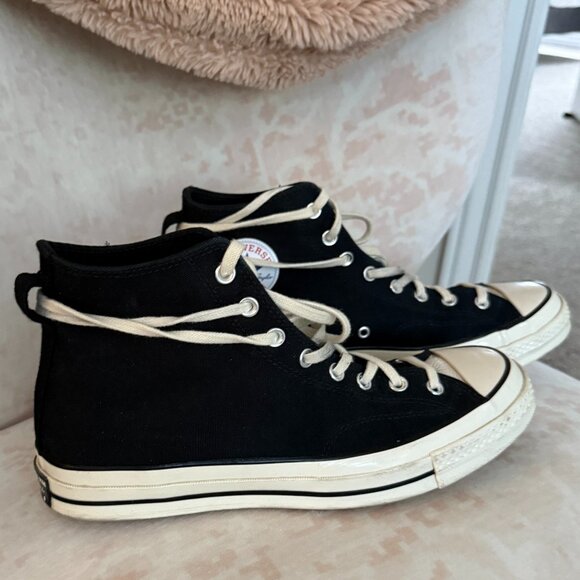 🔥 RARE Authentic Converse Chuck Taylor 70 Hi Fear of God Black Natural - Picture 9 of 12